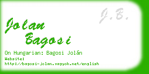 jolan bagosi business card