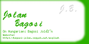 jolan bagosi business card